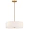Access Lighting Mid Town, LED Pendant or SemiFlush, Antique Brushed Brass Finish, Fabric 64065LEDDLP-ABB/WH - alternate 1